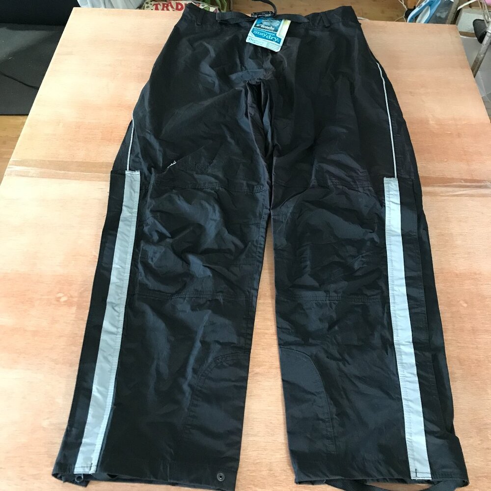 Frog Toggs Toadskinz Reflective Pants Men L Black Zip Pockets Waterproof Hunting - Picture 1 of 14